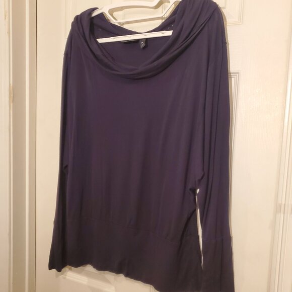 Cowl Neck Plum Mossimo Tunic, Fitted sleeves at wrists, Size Medium, Stretchy - Picture 6 of 10